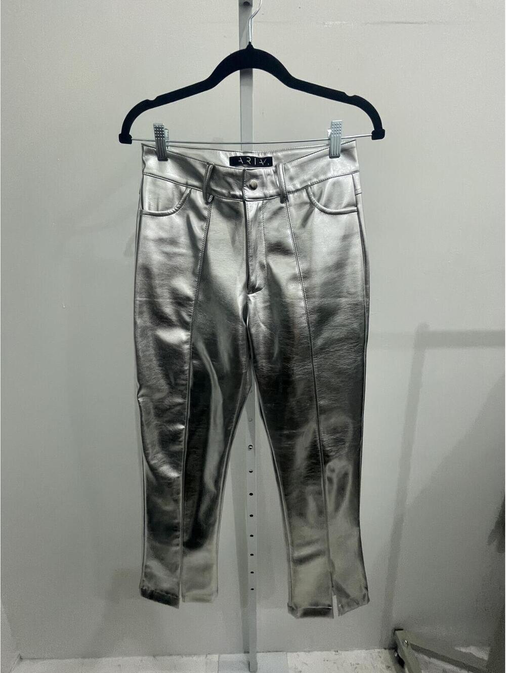 Metallic Silver Pants